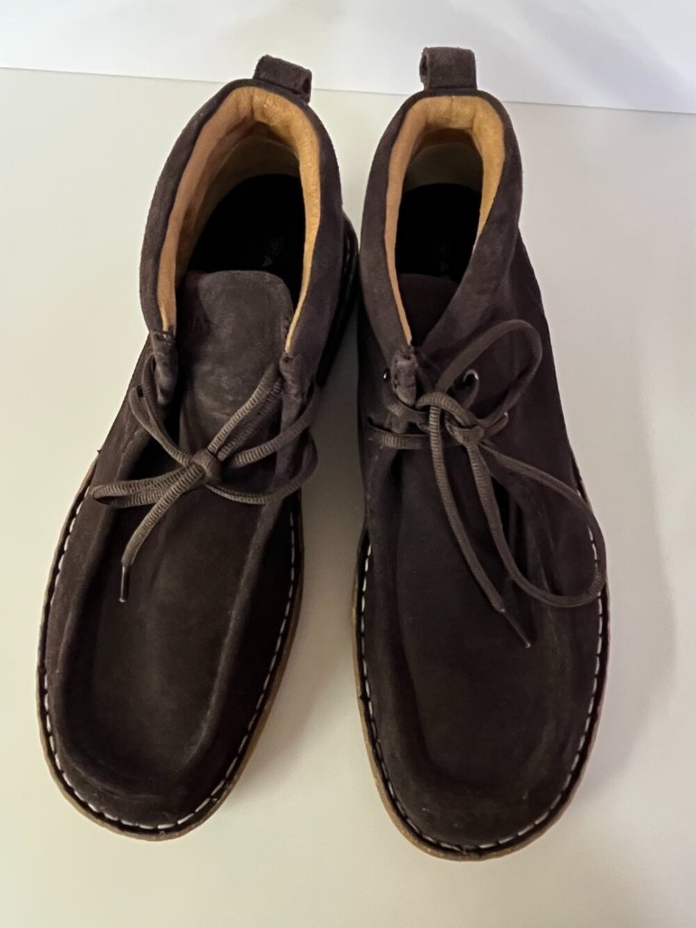 Ariat Boots Clean Country Suede Moc Toe Fudge Brown Mid Cut Ankle Men's 13D - Picture 2 of 11